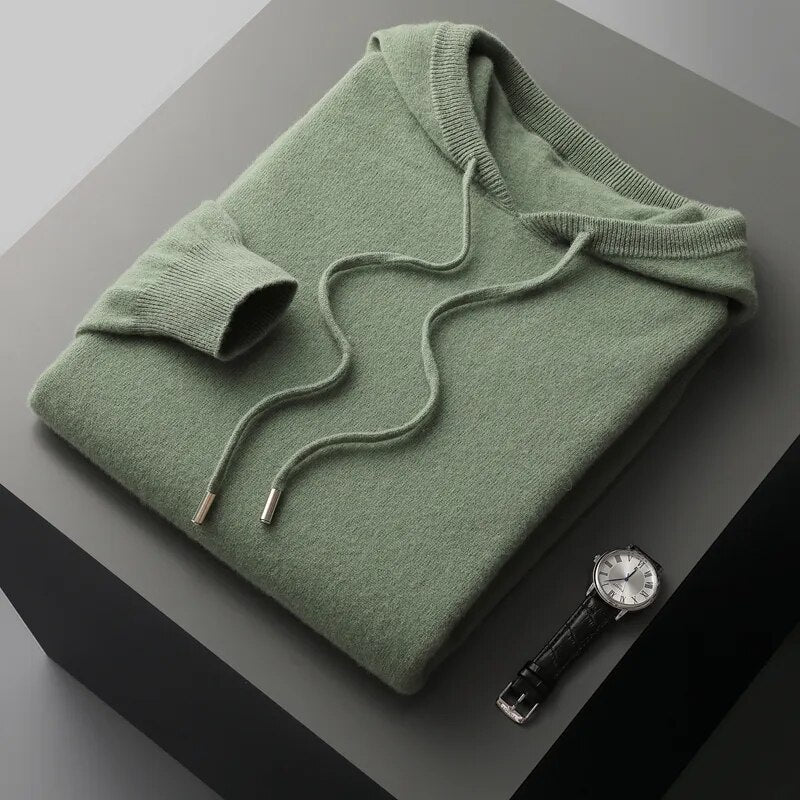 Neil | Men's Long Sleeve Knit Hoodie