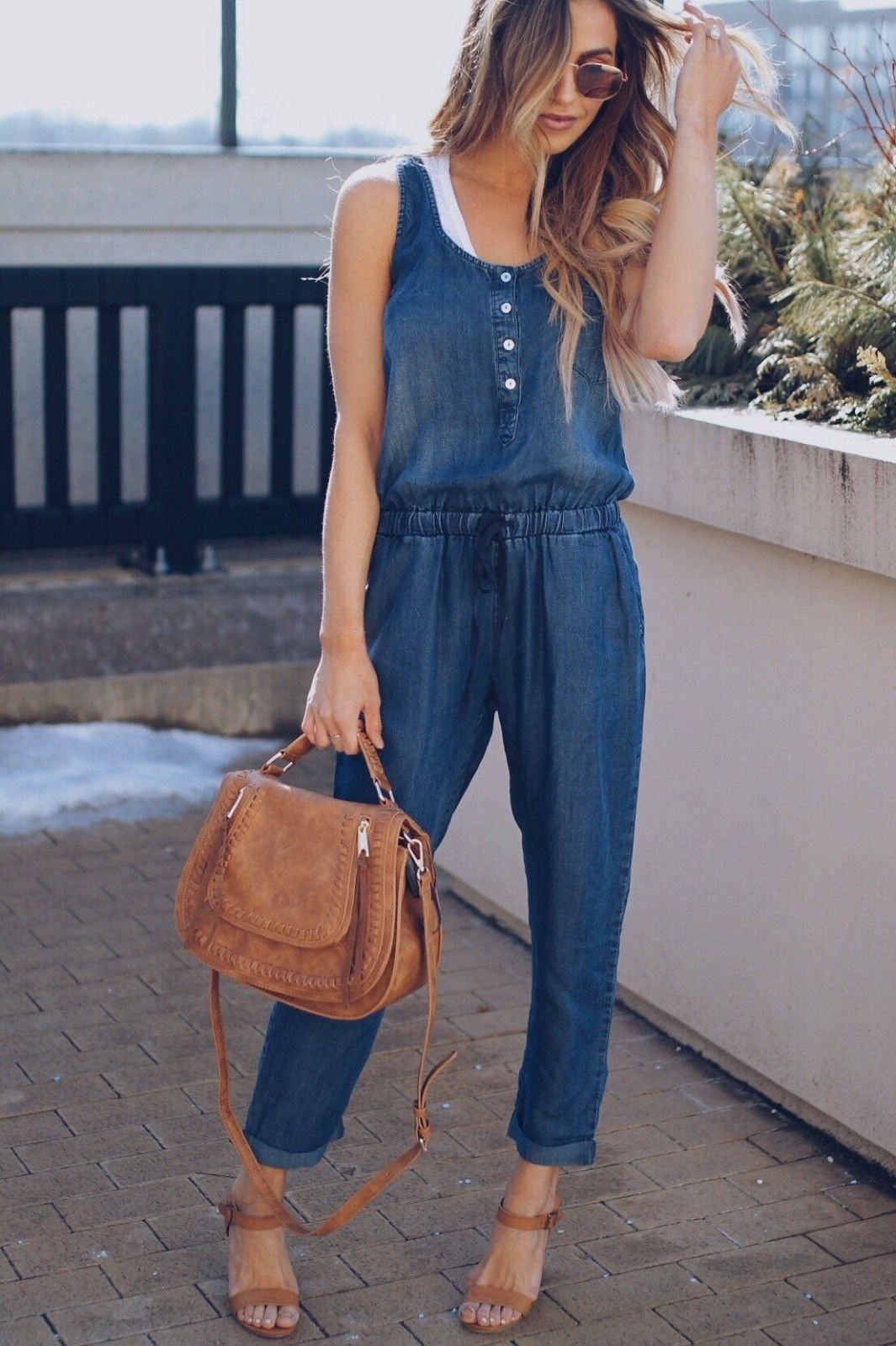 Nora | Women's Sleeveless Denim Jumpsuit