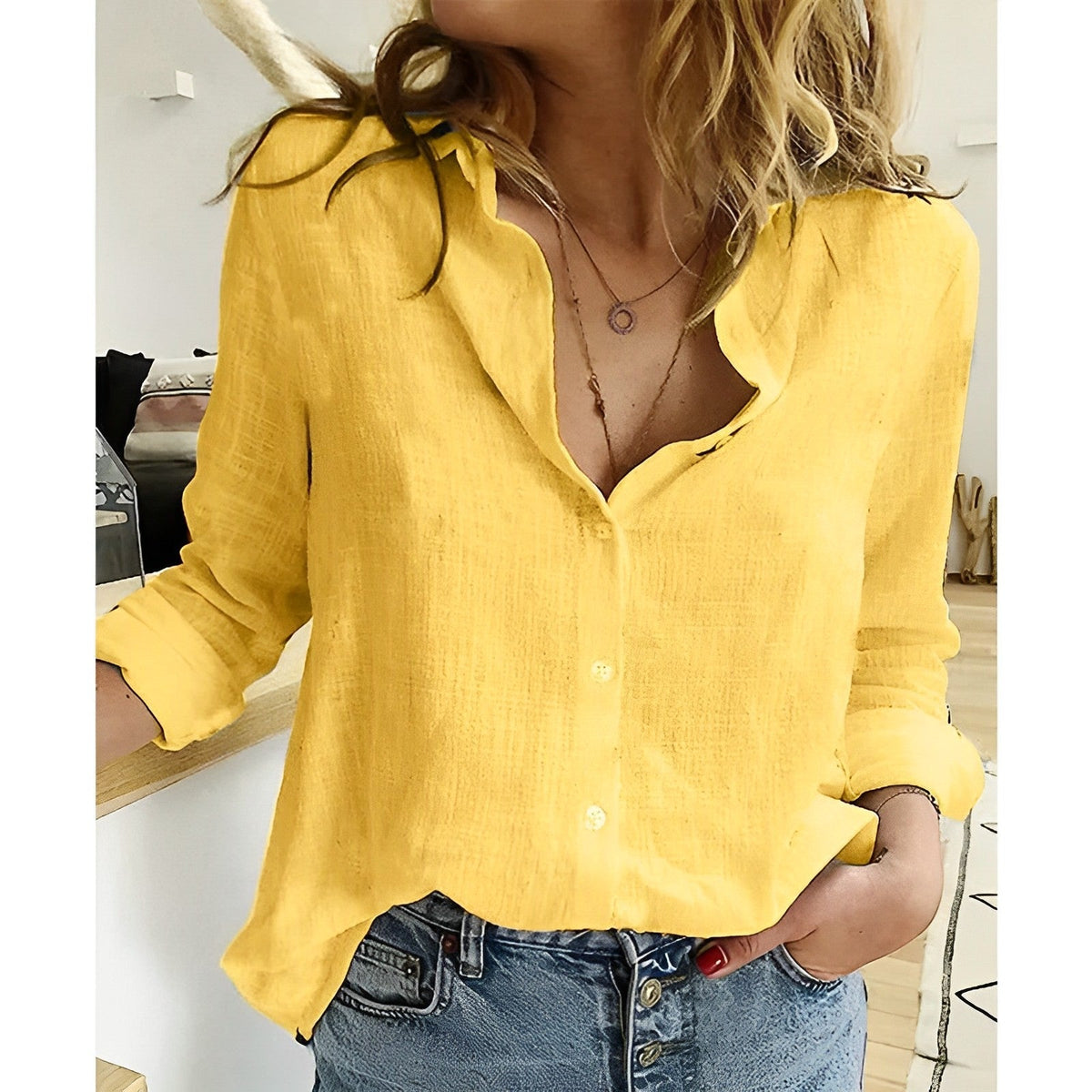 Olive | Women's Relaxed Fit Button-Down Shirt