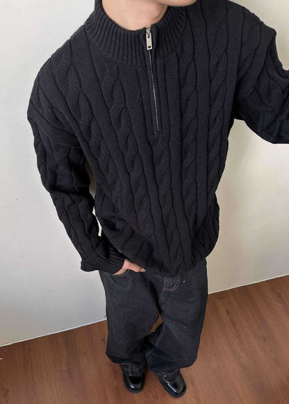 Oscar | Men's Cable Knit Quarter Zip Sweater