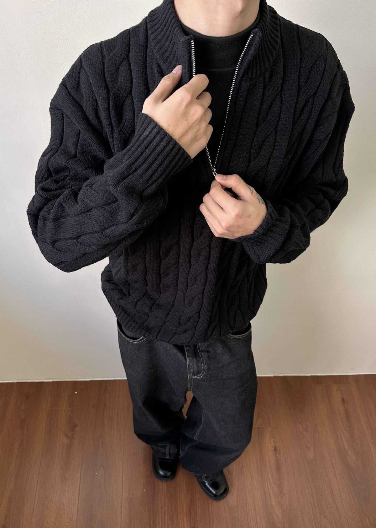 Oscar | Men's Cable Knit Quarter Zip Sweater