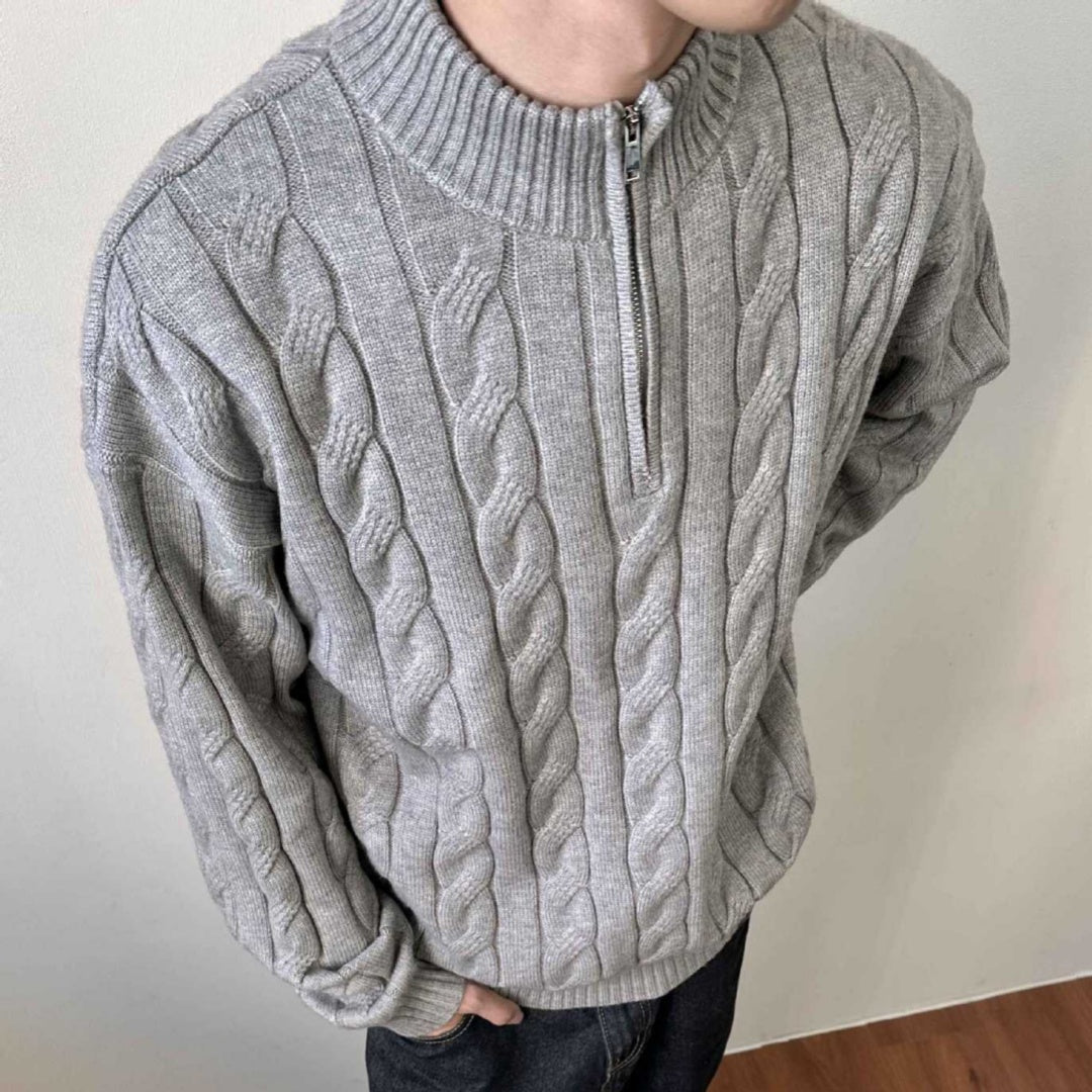Oscar | Men's Cable Knit Quarter Zip Sweater