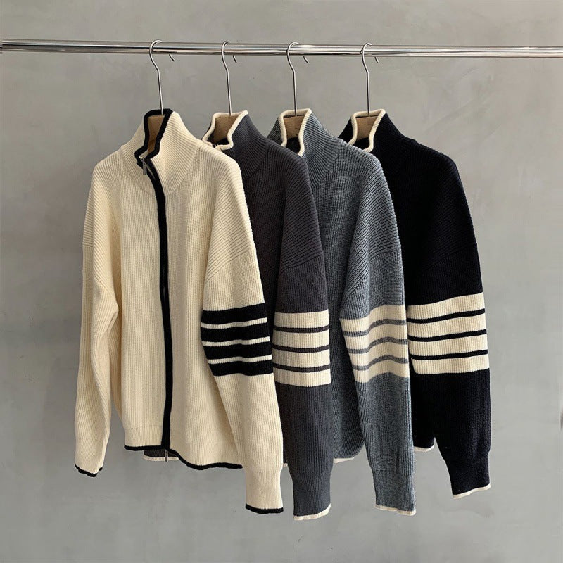 Owen | Men's Zip-Up Stand Collar Sweater