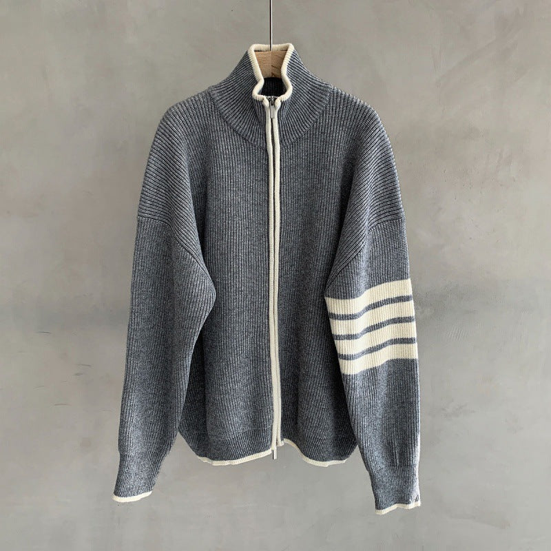 Owen | Men's Zip-Up Stand Collar Sweater