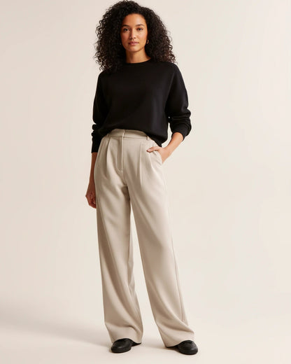 Pam | Women's High-Waisted Pleated Wide Leg Pants