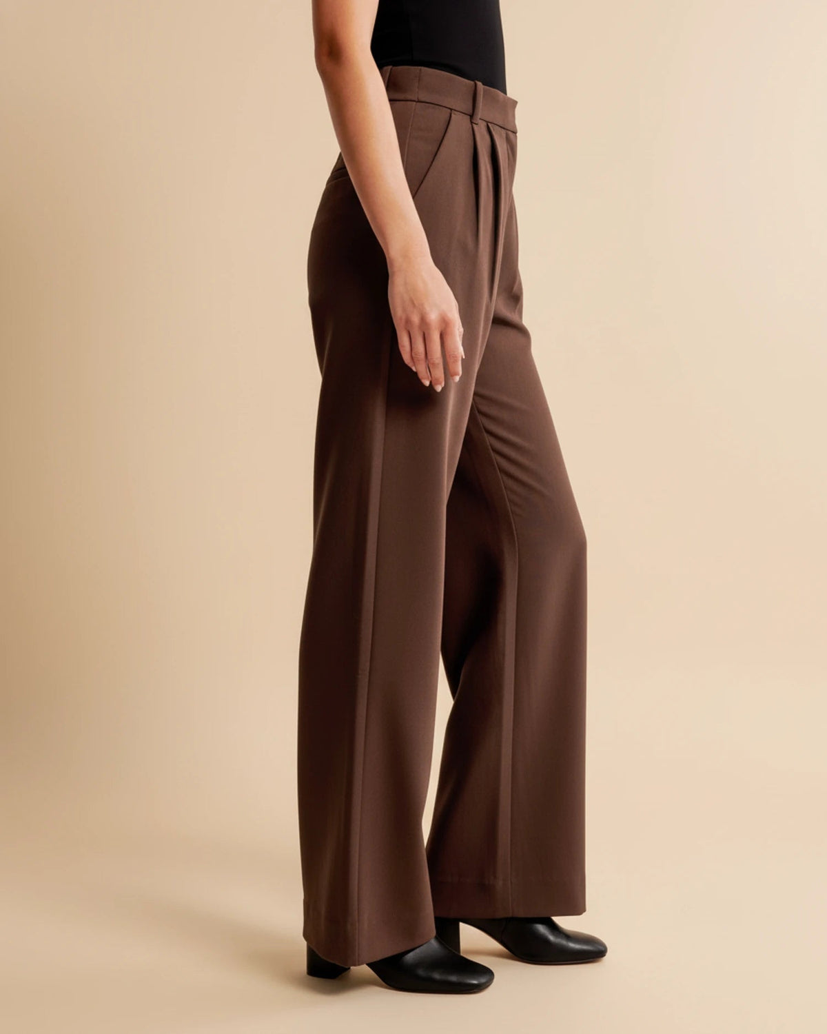 Pam | Women's High-Waisted Pleated Wide Leg Pants