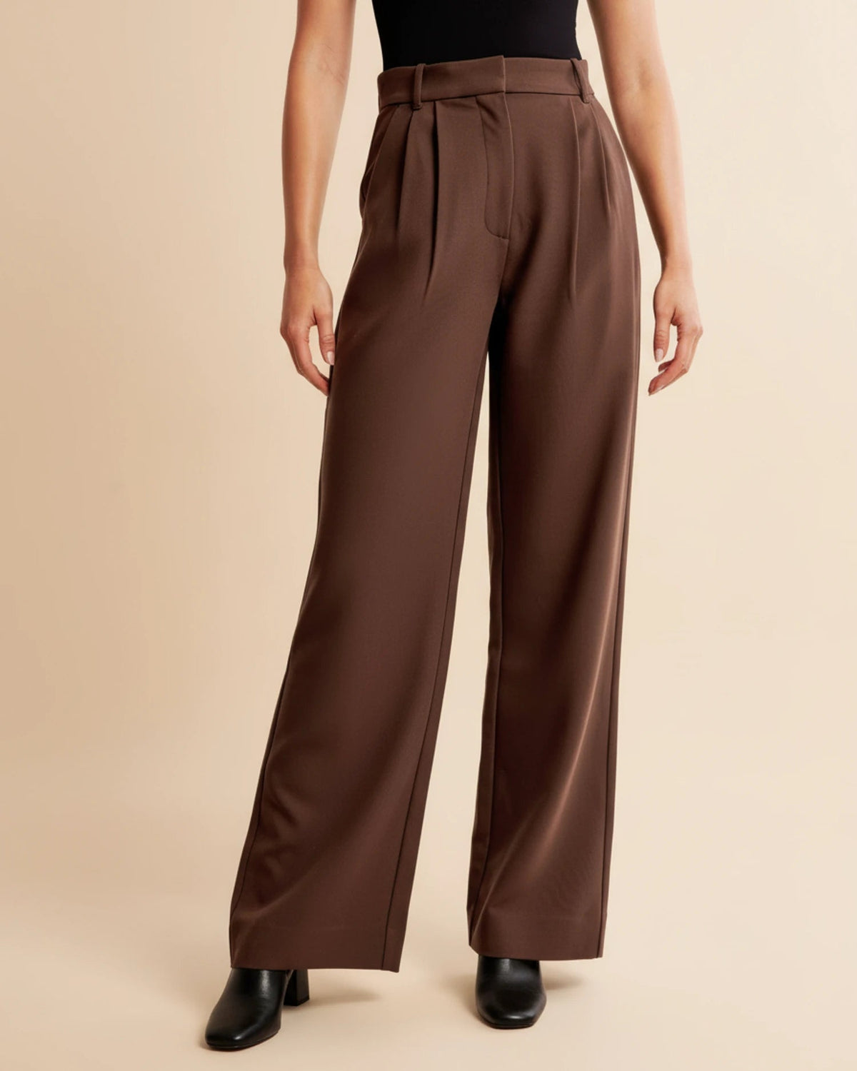 Pam | Women's High-Waisted Pleated Wide Leg Pants