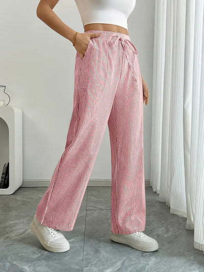 Pamela | Women's High-Waisted Striped Wide Leg Pants