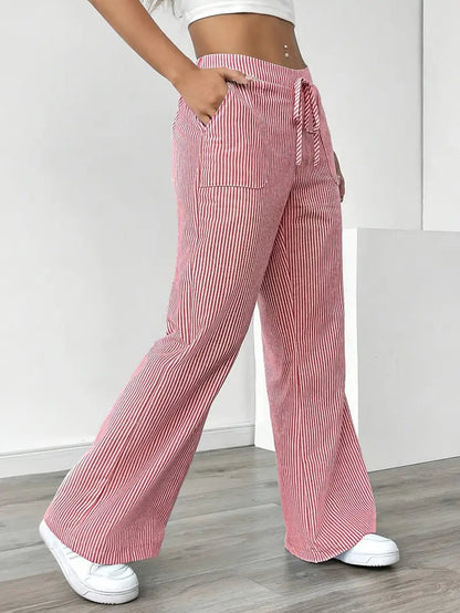 Pamela | Women's High-Waisted Striped Wide Leg Pants