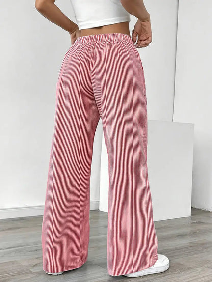 Pamela | Women's High-Waisted Striped Wide Leg Pants