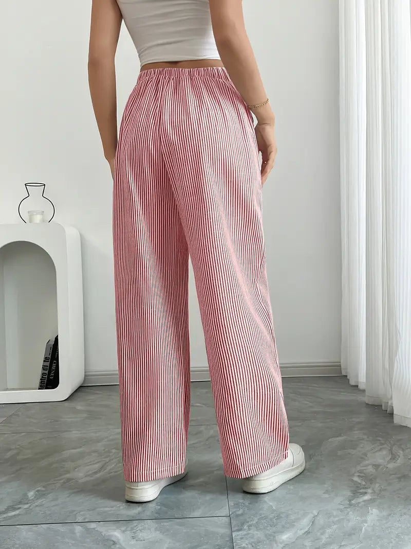 Pamela | Women's High-Waisted Striped Wide Leg Pants
