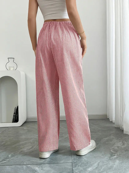 Pamela | Women's High-Waisted Striped Wide Leg Pants
