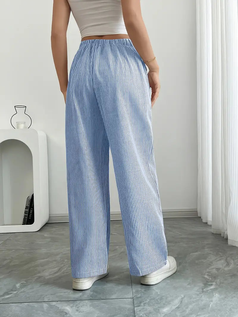 Pamela | Women's High-Waisted Striped Wide Leg Pants