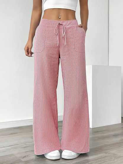 Pamela | Women's High-Waisted Striped Wide Leg Pants