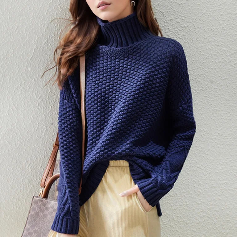 Peggy | Women's Turtleneck Textured Knit Sweater