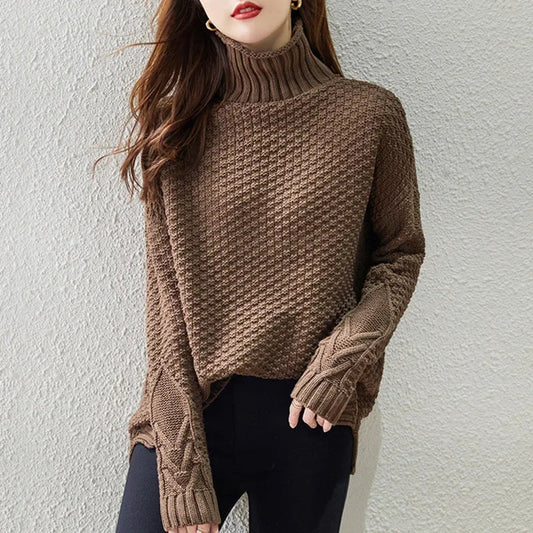 Peggy | Women's Turtleneck Textured Knit Sweater