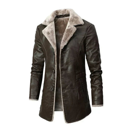 Percy | Men's Fur Collar Mid-Length Coat
