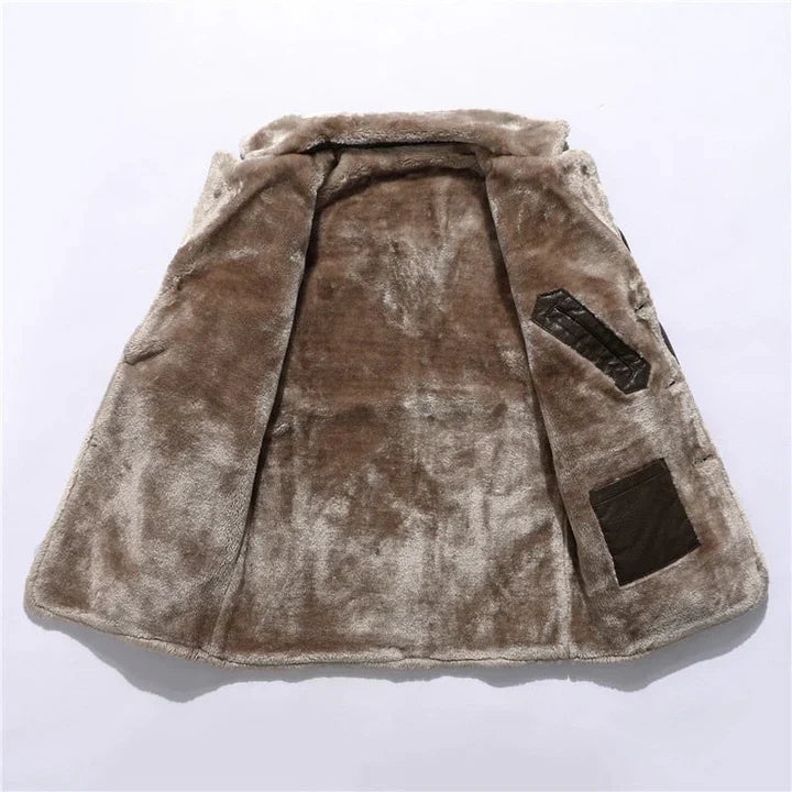 Percy | Men's Fur Collar Mid-Length Coat
