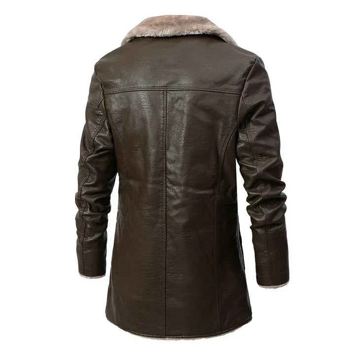 Percy | Men's Fur Collar Mid-Length Coat