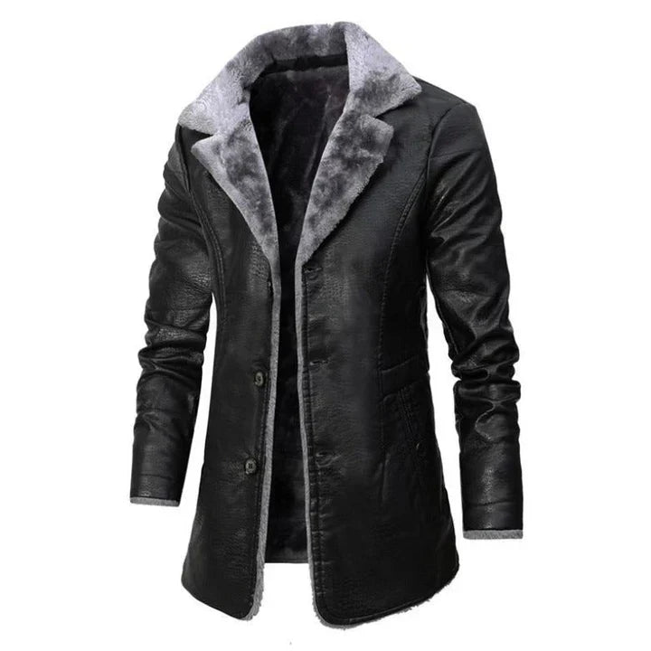 Percy | Men's Fur Collar Mid-Length Coat
