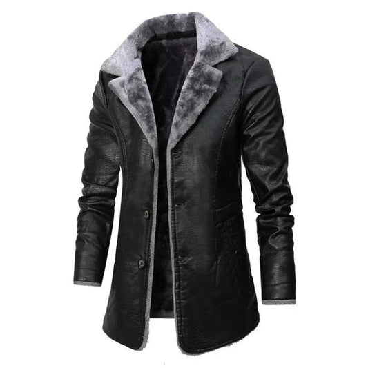 Percy | Men's Fur Collar Mid-Length Coat