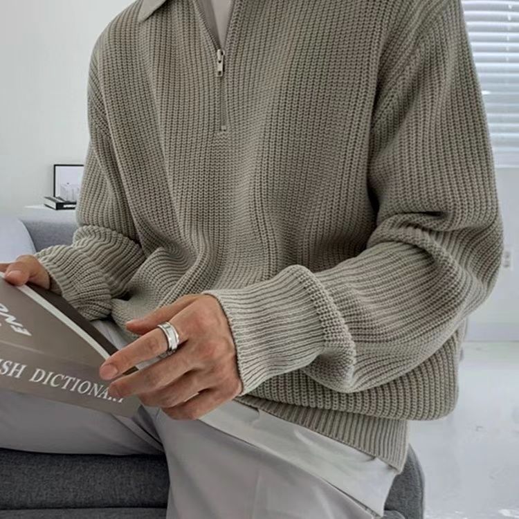 Peter | Men's Quarter-Zip Ribbed Sweater