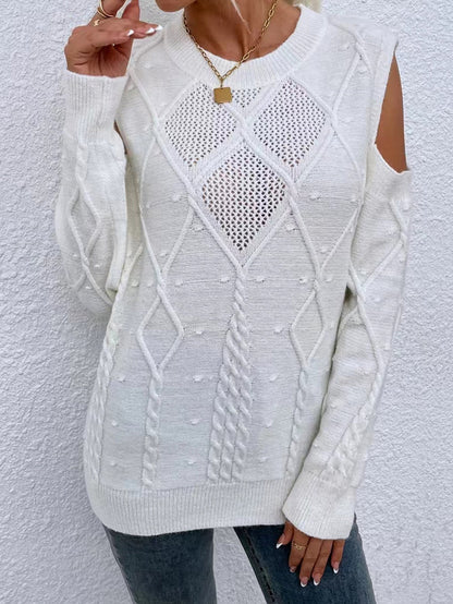 Phoebe | Women's Cold Shoulder Long Sleeve Sweater