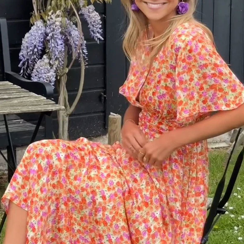 Phyllis | Women's V-Neck Maxi Dress