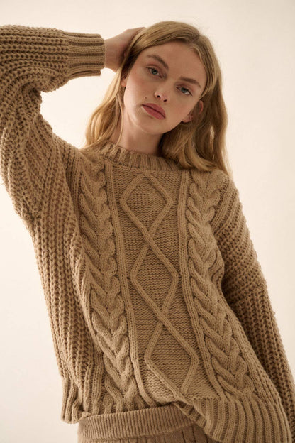 Piper | Women's Cable Knit Long Sleeve Sweater