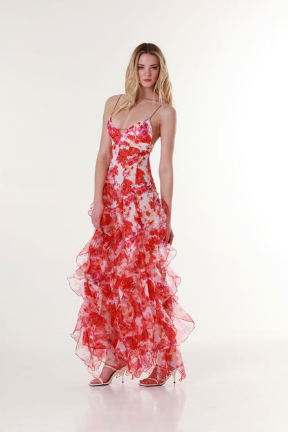 Piper | Women's Spaghetti Strap Floral Maxi Dress