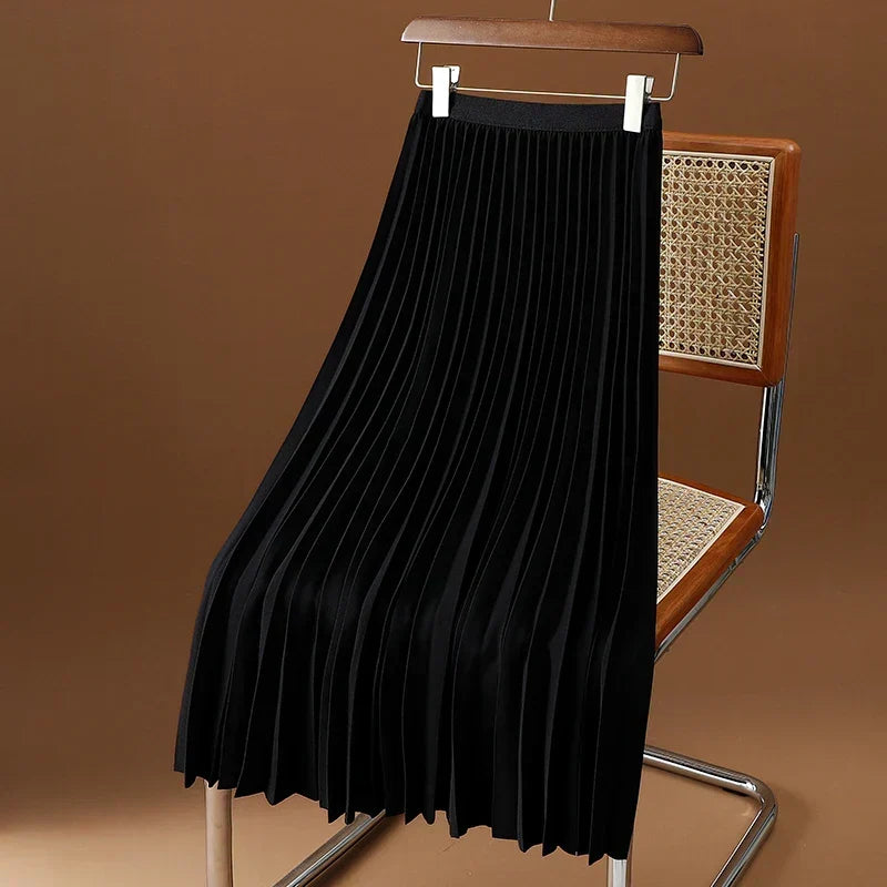 Pleated A-Line Skirt