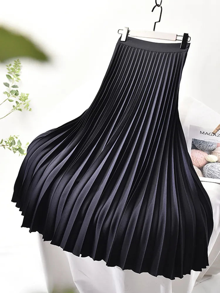 Pleated A-Line Skirt