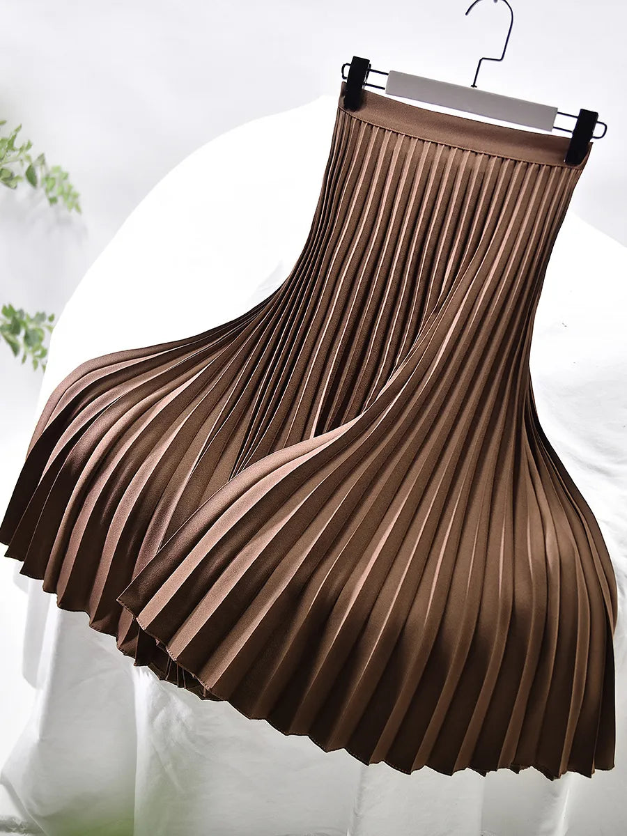 Pleated A-Line Skirt