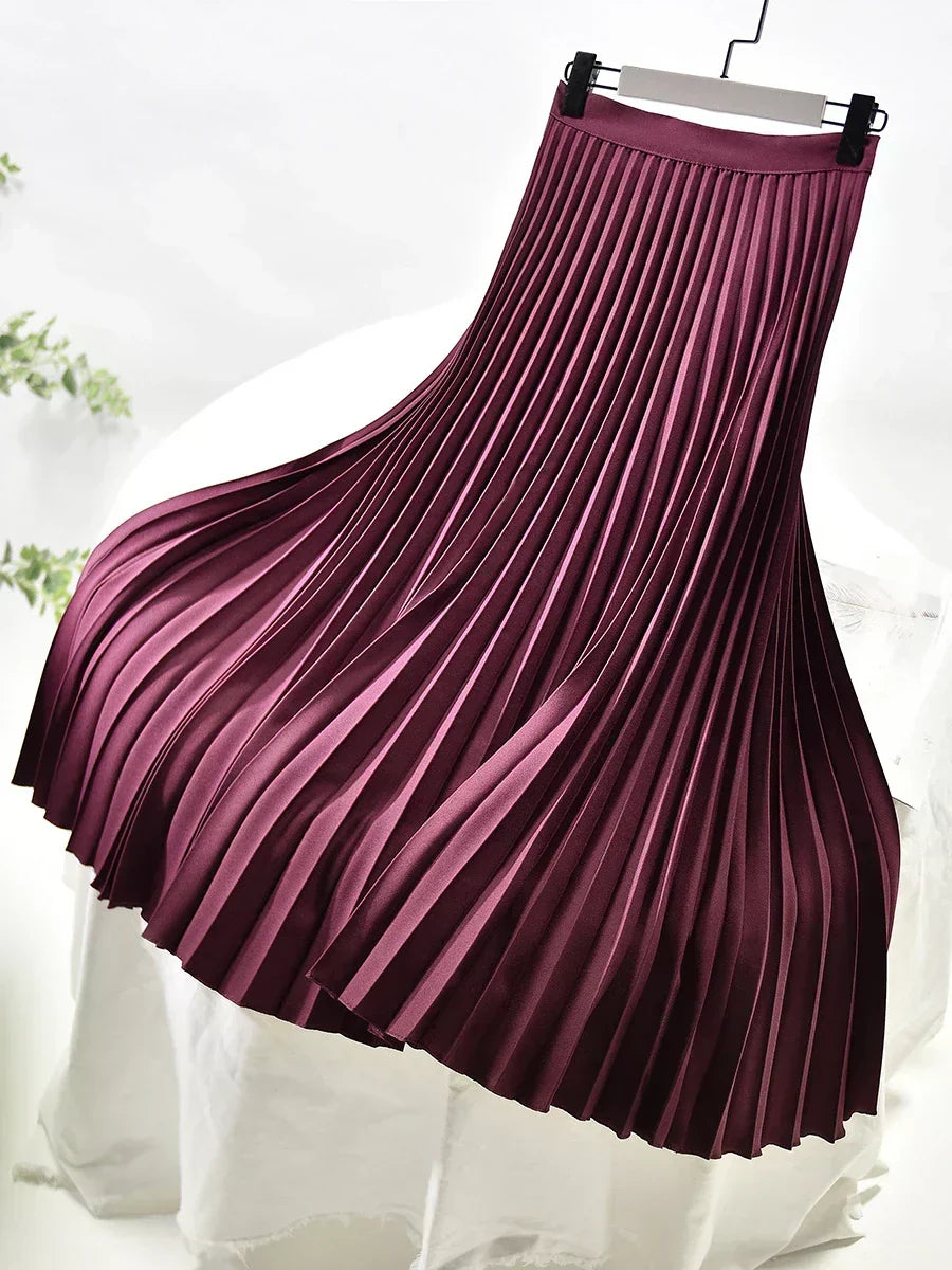 Pleated A-Line Skirt