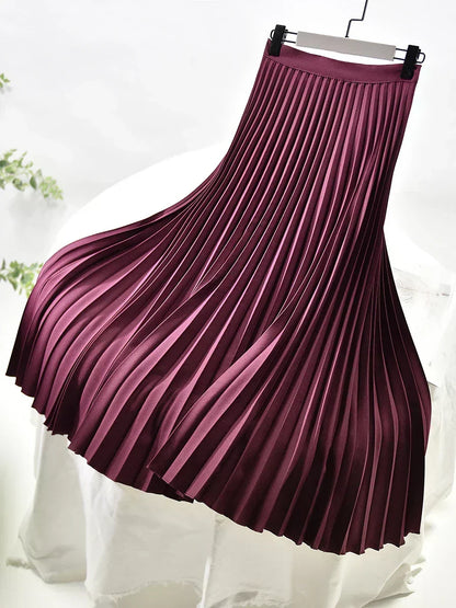 Pleated A-Line Skirt