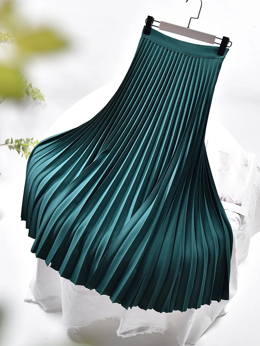 Pleated A-Line Skirt
