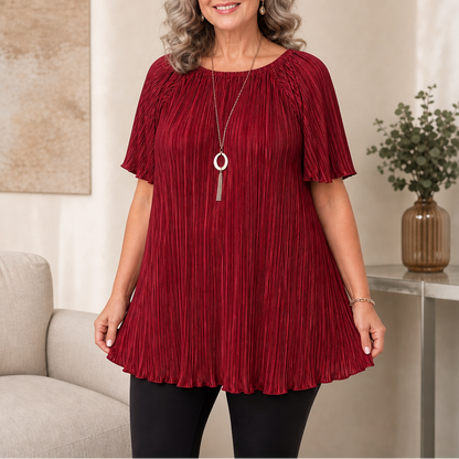 Pleated Wide-Fit Blouse