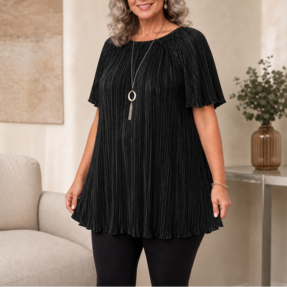 Pleated Wide-Fit Blouse
