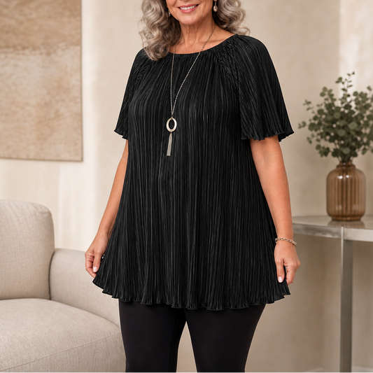 Pleated Wide-Fit Blouse
