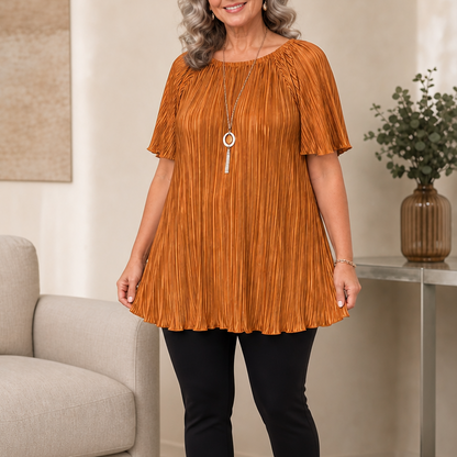 Pleated Wide-Fit Blouse