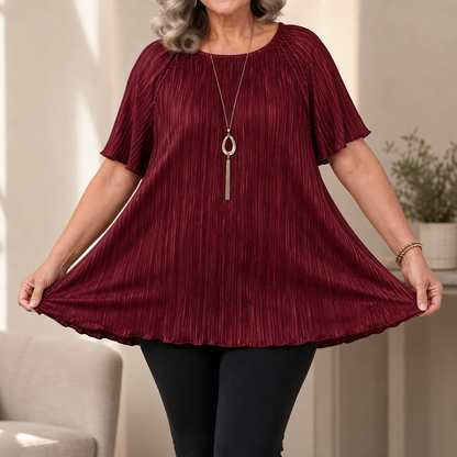 Pleated Wide-Fit Blouse