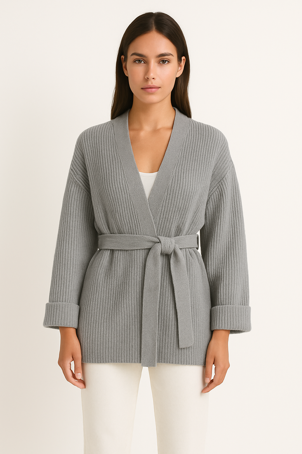 Polly | Women's Ribbed Knit Wrap Sweater