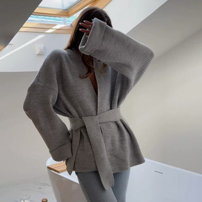 Polly | Women's Ribbed Knit Wrap Sweater