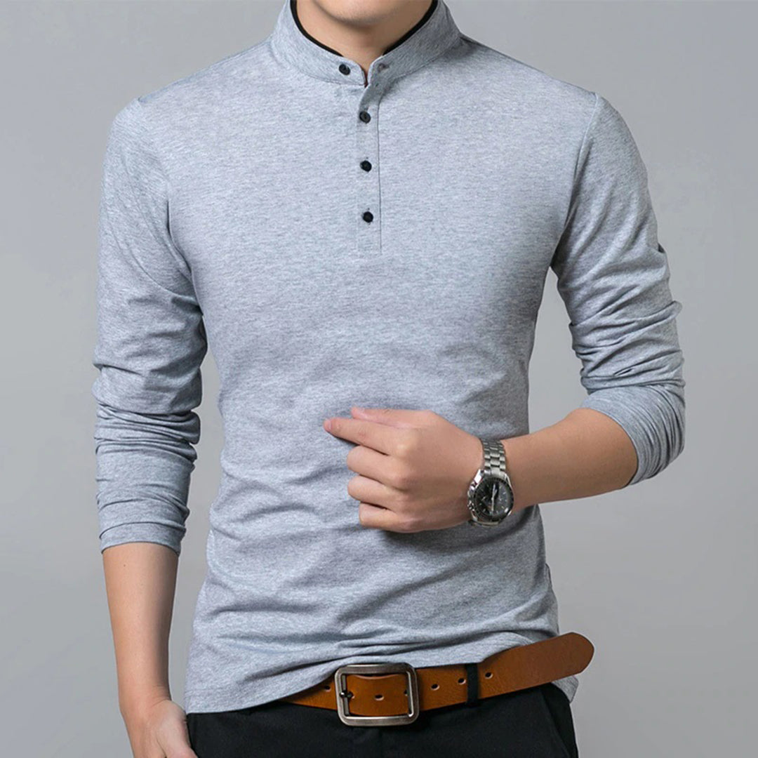 Preston | Men's Long Sleeve Slim-Fit Polo Shirt