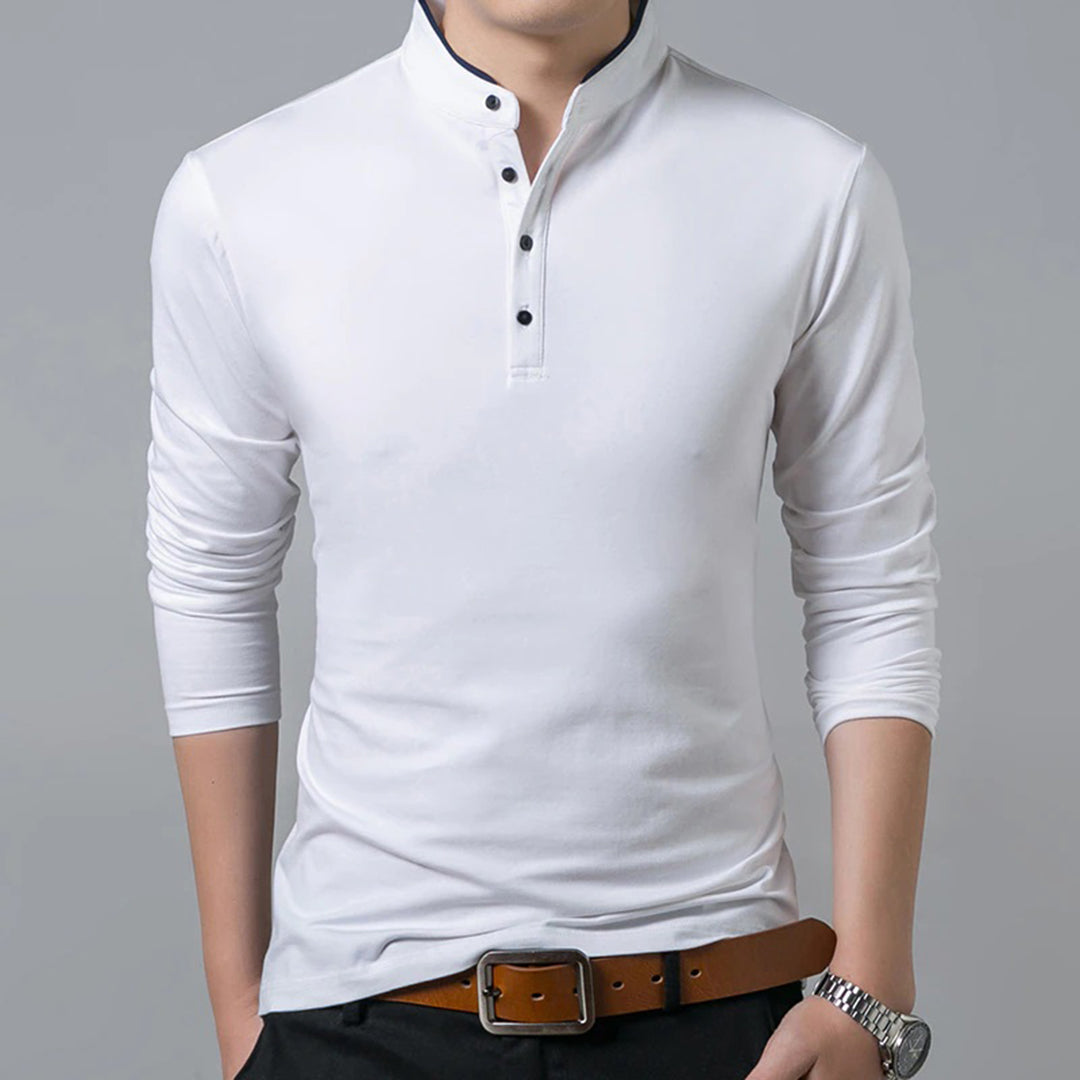 Preston | Men's Long Sleeve Slim-Fit Polo Shirt