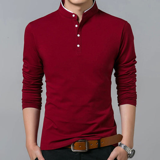 Preston | Men's Long Sleeve Slim-Fit Polo Shirt