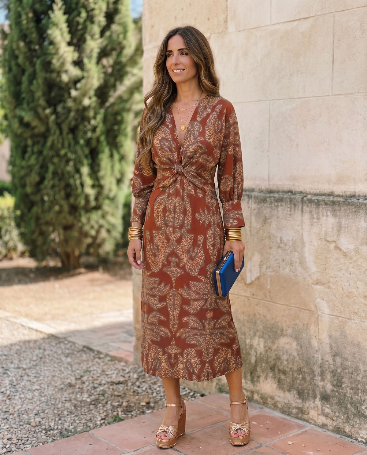 Printed Midi Dress