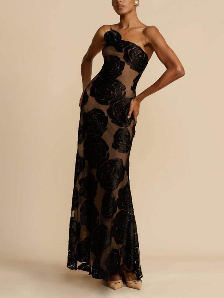 Priscilla | Women's One Shoulder Maxi Dress
