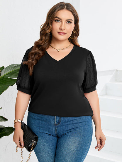 Priscilla | Women's Puff Sleeve V-Neck Top