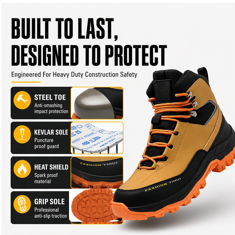 Puncture-Resistant, Non-Slip Safety Work Boots